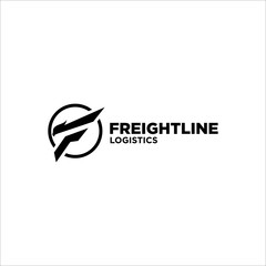 F letter logistic company logo design