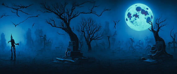 Artistic concept painting of a graveyard , background  illustration.