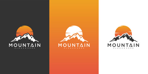 Mountain logo illustration vector design with unique concept