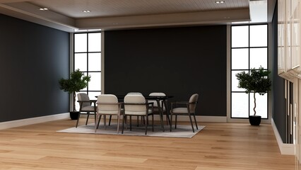 modern office meeting room for company wall logo mockup