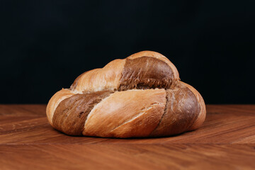 Assortment of baked bread on table. High quality photo