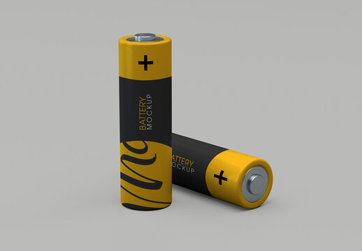 Two View Batteries Mockup