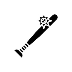 baseball ball, baseball bat vector isolated on white background.