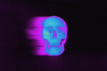 Obraz premium abstract thermal gradient with grainy texture, skull design