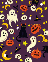 Print,cat, halloween, 