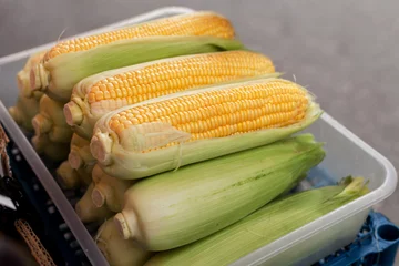 Fotobehang Ripe corn cobs © Саша Потапов