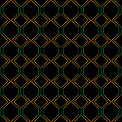 golden seamless hexagonal geometric shape pattern design vector