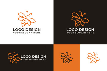 Fototapeta na wymiar Honey bee animals logo design template