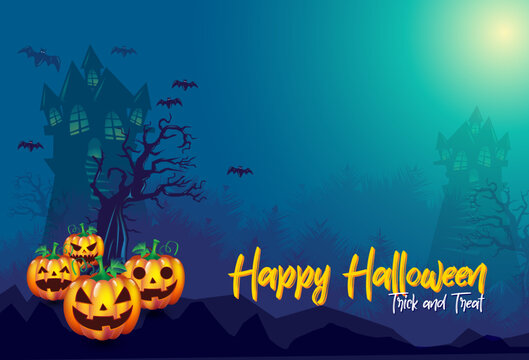 Happy Halloween fun party celebration background design. Halloween elements, Halloween Night