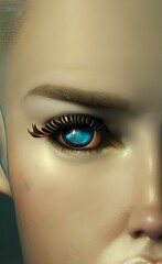 Painted fantasy eye. Stylized pupil.