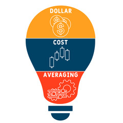 DCA - Dollar cost averaging acronym. business concept background. vector illustration concept with keywords and icons. lettering illustration with icons for web banner, flyer, landing pag