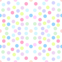 Fototapeta na wymiar polka dots colorful seamless pattern on white background 