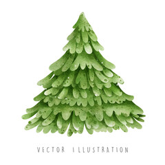 Christmas tree, pine tree vector illustration