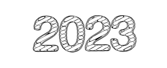 Obraz premium year 2023. 3D illustration numbers isolated white background