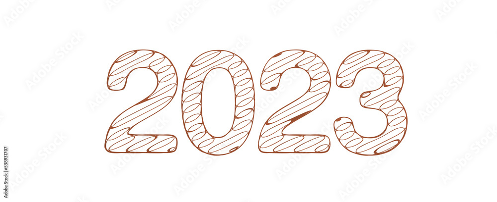 Poster Typography design of 2023 with 3d style design