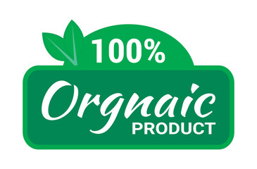 Organic Product Label Vector Illustration