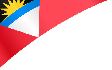 Antigua and Barbuda flag flying on white background