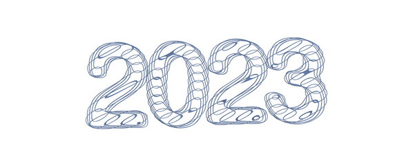 Typography design of 2023 with 3d style