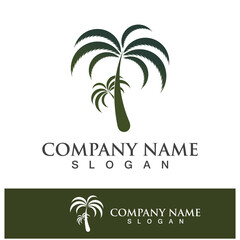 Palm tree summer logo template