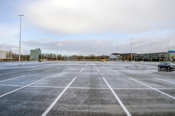 Empty Parking Lot At The Stationsplein Street Schiphol The Netherlands 2019