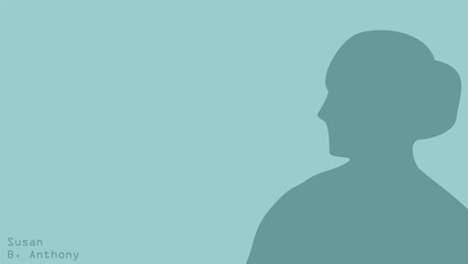 Happy Susan B. Anthony Day Background with Silhouette , Copy Space Area. Suitable to place on content with that theme. Simple Template Vector illustration design blue and yellow colour © WINDERFULL STUDIO