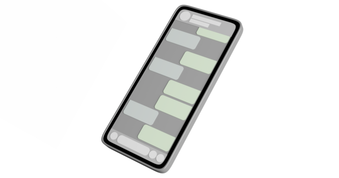 mobile phone with messaging app