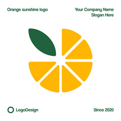 Orange fruit logo design Vector. Orange slice icon illustration design