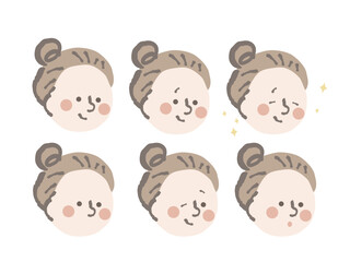 女性　アイコン　イラスト　セット