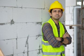 portrait of asian construction worker