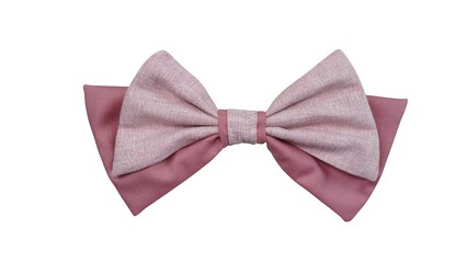Double layered hair bow in beautiful pale pink color made out of cotton fabric with white background