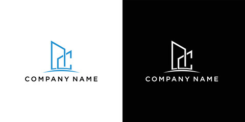 Initial DC pentagon icon. building , real estate and construction logo design vector