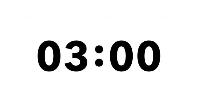 Simple count-up timer of 5 seconds (black letters on white background)