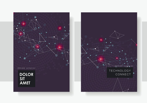 Trendy brochure connect line, great design for any purposes. Modern communication. Minimal art style. Abstract art background vector. Geometric texture. Magazine style