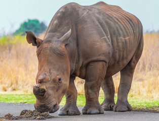 White Rhinoceros in Rietvlei Nature reserve during safari in South Africa