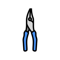 bent nose pliers color icon vector. bent nose pliers sign. isolated symbol illustration
