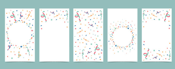 confetti celebration background for social media, website - obrazy, fototapety, plakaty