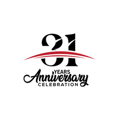 31st anniversary celebration design template for booklet with red and black colour , leaflet, magazine, brochure poster, web, invitation or greeting card. Vector illustration.
