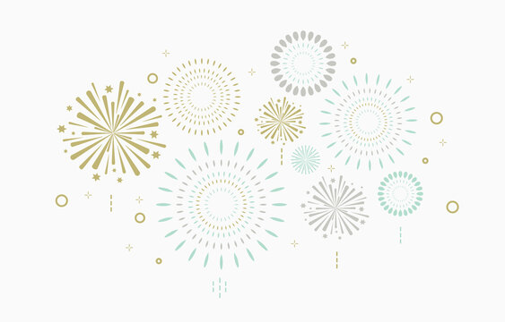 Color firework background for new year celebration