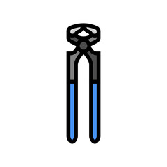 nail puller pliers color icon vector. nail puller pliers sign. isolated symbol illustration
