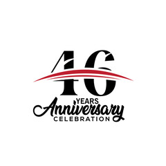 46th anniversary celebration design template for booklet with red and black colour , leaflet, magazine, brochure poster, web, invitation or greeting card. Vector illustration.

