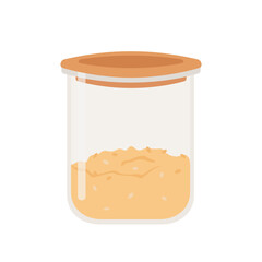 Kitchen airtight container for food storage. Vector illustration