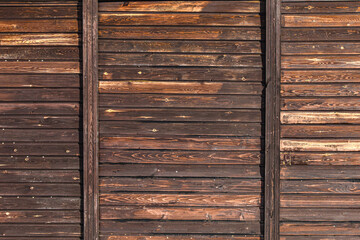 background, texture of brown boards. Wooden planks, textured wood background