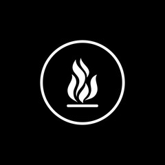 Flammable materials warning icon isolated on dark background