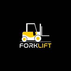 Forklift logo icon isolated on dark background
