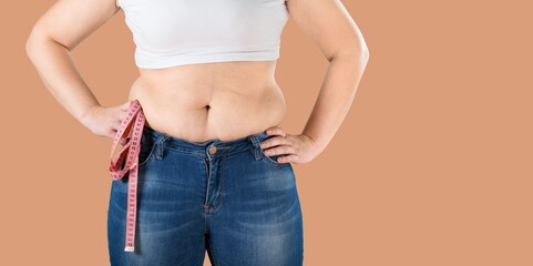 Young person have skin with fat, diet concept