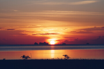 sunset over the sea