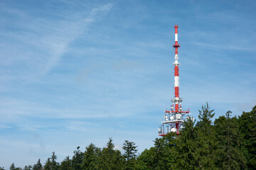 Transmission mast on the Pfänder in Austria.