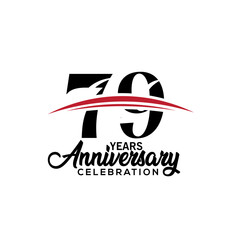 79th anniversary celebration design template for booklet with red and black colour , leaflet, magazine, brochure poster, web, invitation or greeting card. Vector illustration.
