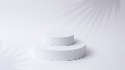 White circle mockup  with empty white background , Product show concept