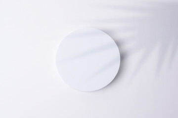 White circle mockup  with empty white background , Product show concept